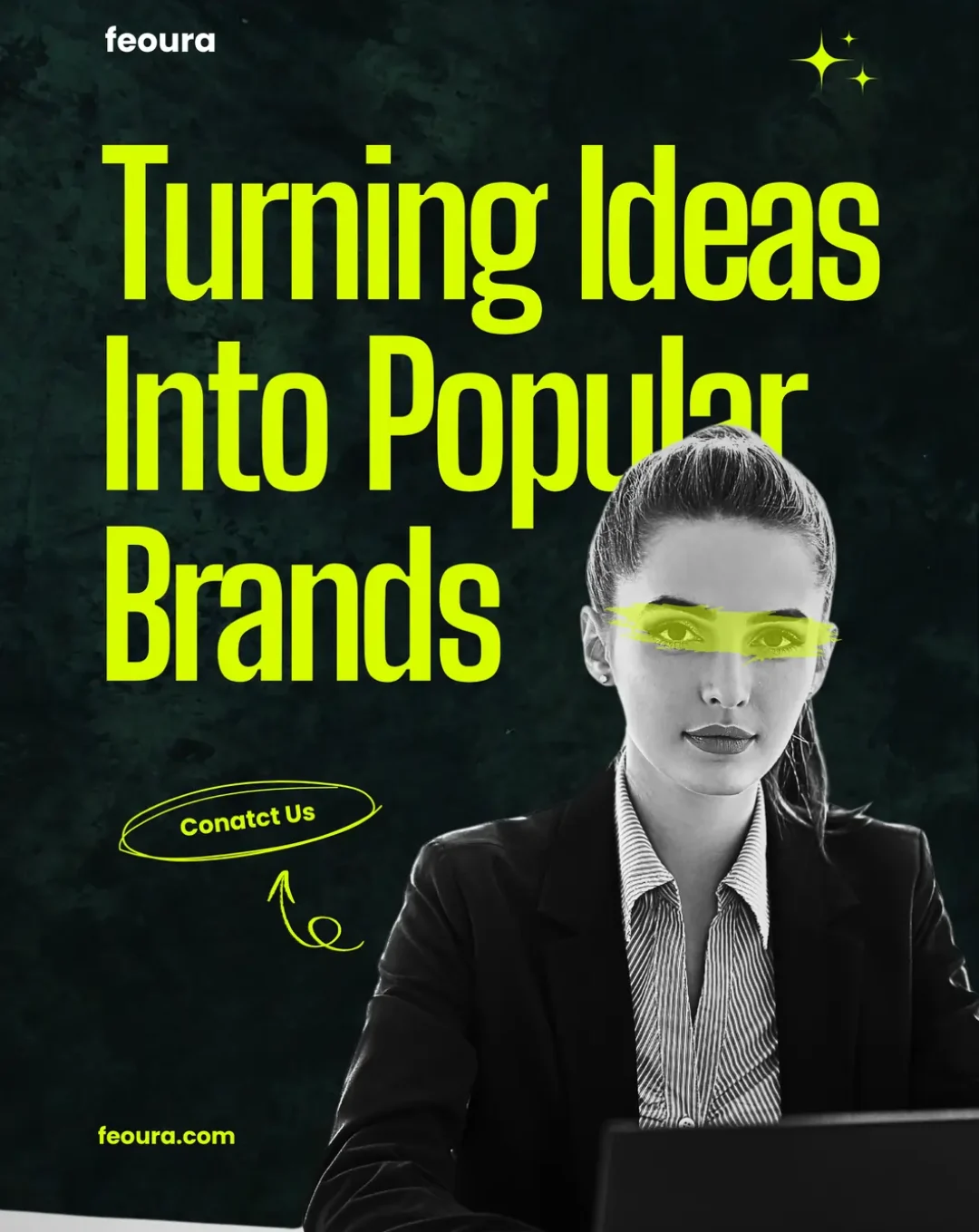 Neon Yellow and Black Modern Branding Agency Poster